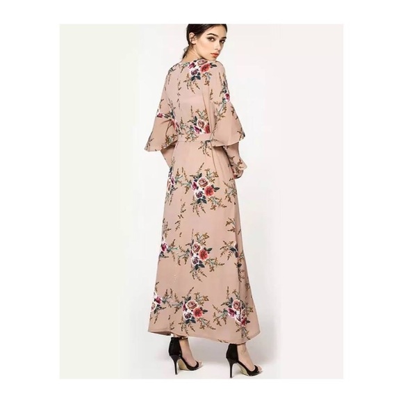 Nude Floral Dress - Picture 3 of 6